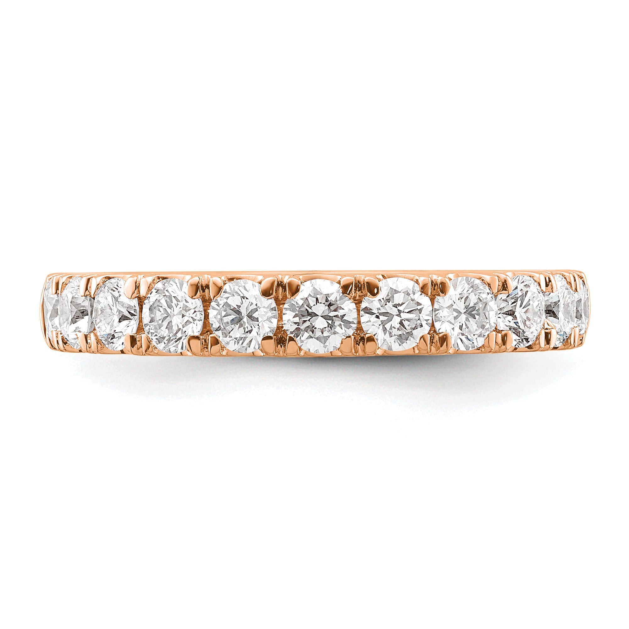 14K Roségold Ehering mit 1 ct. im Labor gezüchteten Diamanten VS/SI+ G+
