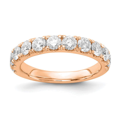 14K Rosegold Ehering mit 1,5 ct. Labor-Diamant VS/SI+ G+ komplett