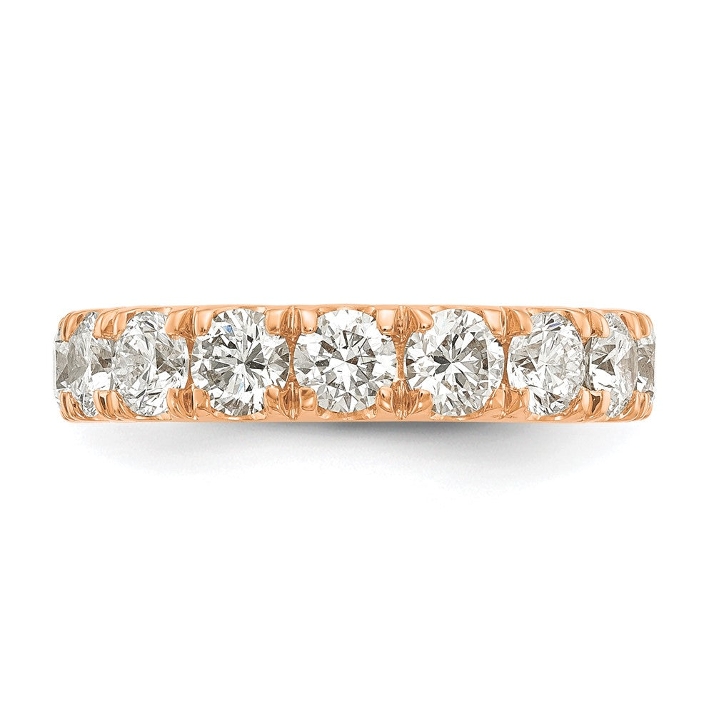 14K Roségold Ehering mit 2 ct. Labordiamanten VS/SI+ G+, komplett besetzt