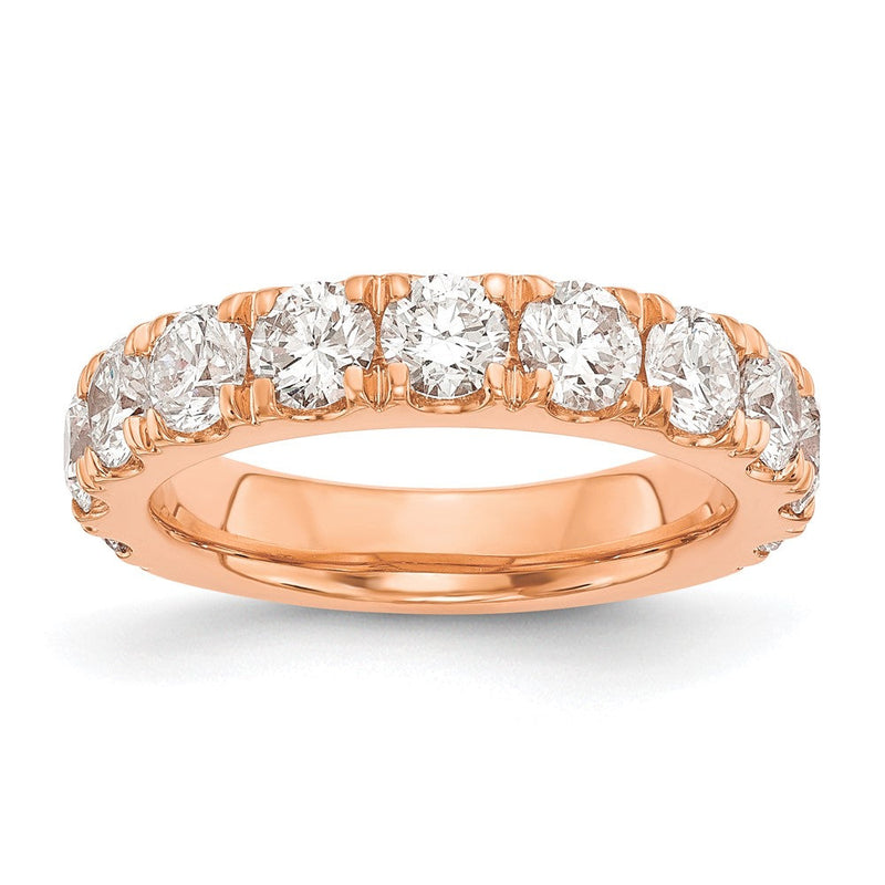14K Roségold Ehering mit 2 ct. Labordiamanten VS/SI+ G+, komplett besetzt