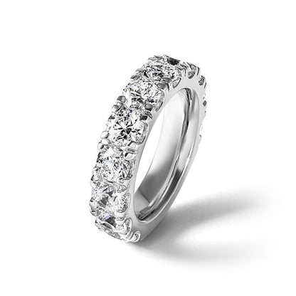 14K Weißgold 5 1/3 Karat Im Labor Gezüchtet Diamant Vs+ F+ Komplett Ehering Ring