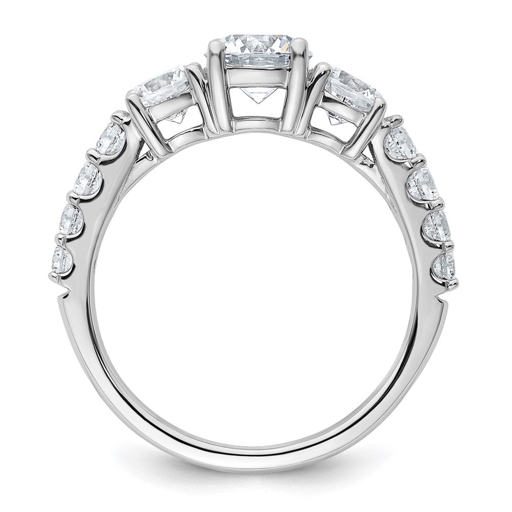14K Weißgold Verlobungsring mit 2 ct. im Labor gezüchteten Diamanten, rund, VS/SI+ G+