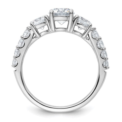 14K Weißgold Verlobungsring mit 2 ct. im Labor gezüchteten Diamanten, rund, VS/SI+ G+