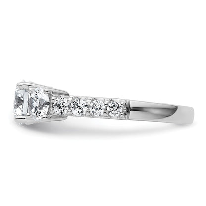 14K Weißgold Verlobungsring mit 2 ct. im Labor gezüchteten Diamanten, rund, VS/SI+ G+