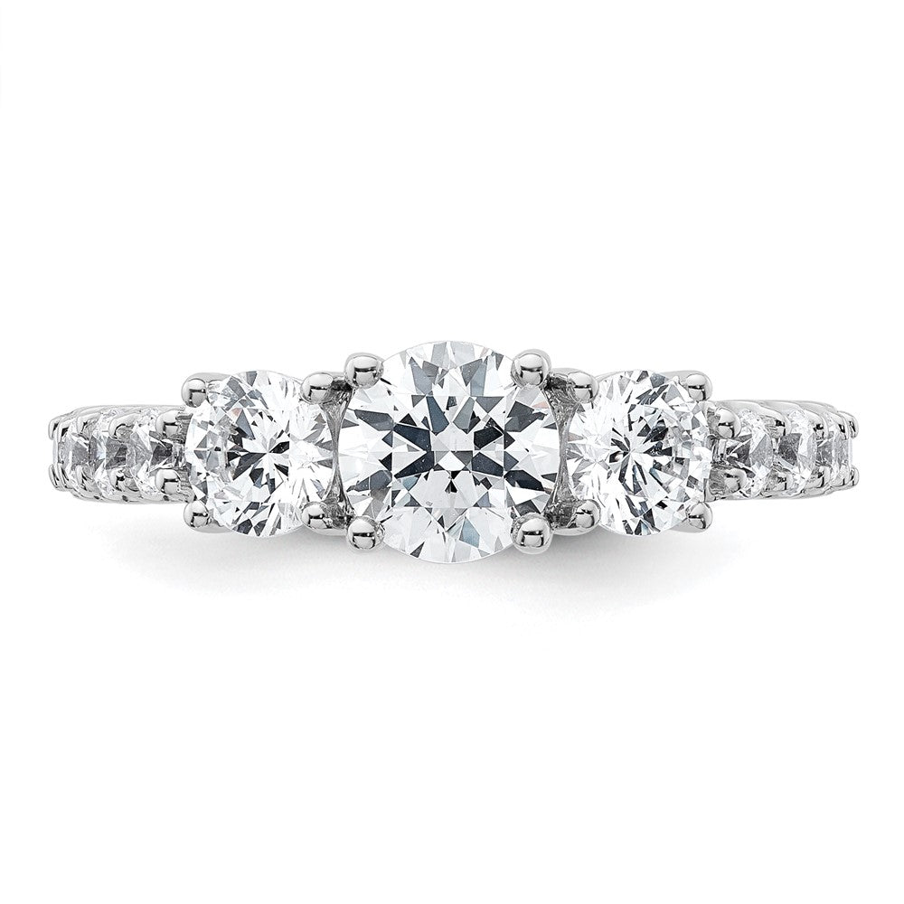14K Weißgold Verlobungsring mit 2 ct. im Labor gezüchteten Diamanten, rund, VS/SI+ G+