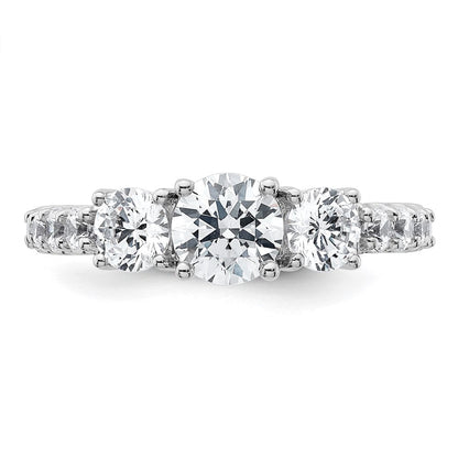 14K Weißgold Verlobungsring mit 2 ct. im Labor gezüchteten Diamanten, rund, VS/SI+ G+