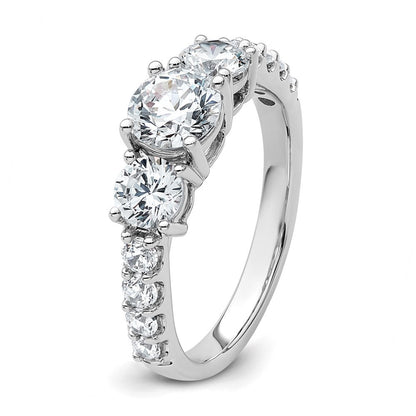 14K Weißgold Verlobungsring mit 2 ct. im Labor gezüchteten Diamanten, rund, VS/SI+ G+