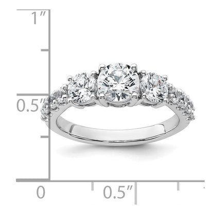 14K Weißgold Verlobungsring mit 2 ct. im Labor gezüchteten Diamanten, rund, VS/SI+ G+