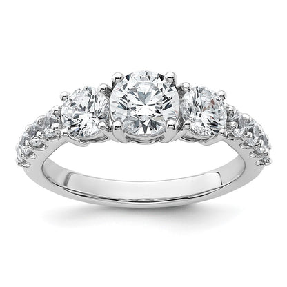 14K Weißgold Verlobungsring mit 2 ct. im Labor gezüchteten Diamanten, rund, VS/SI+ G+