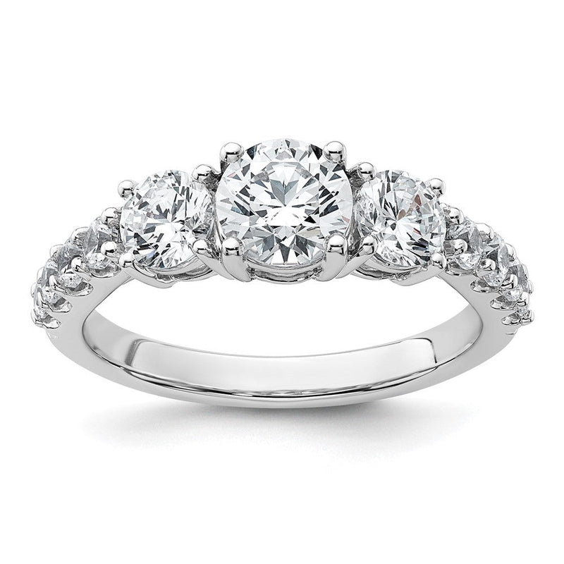 14K Weißgold Verlobungsring mit 2 ct. im Labor gezüchteten Diamanten, rund, VS/SI+ G+