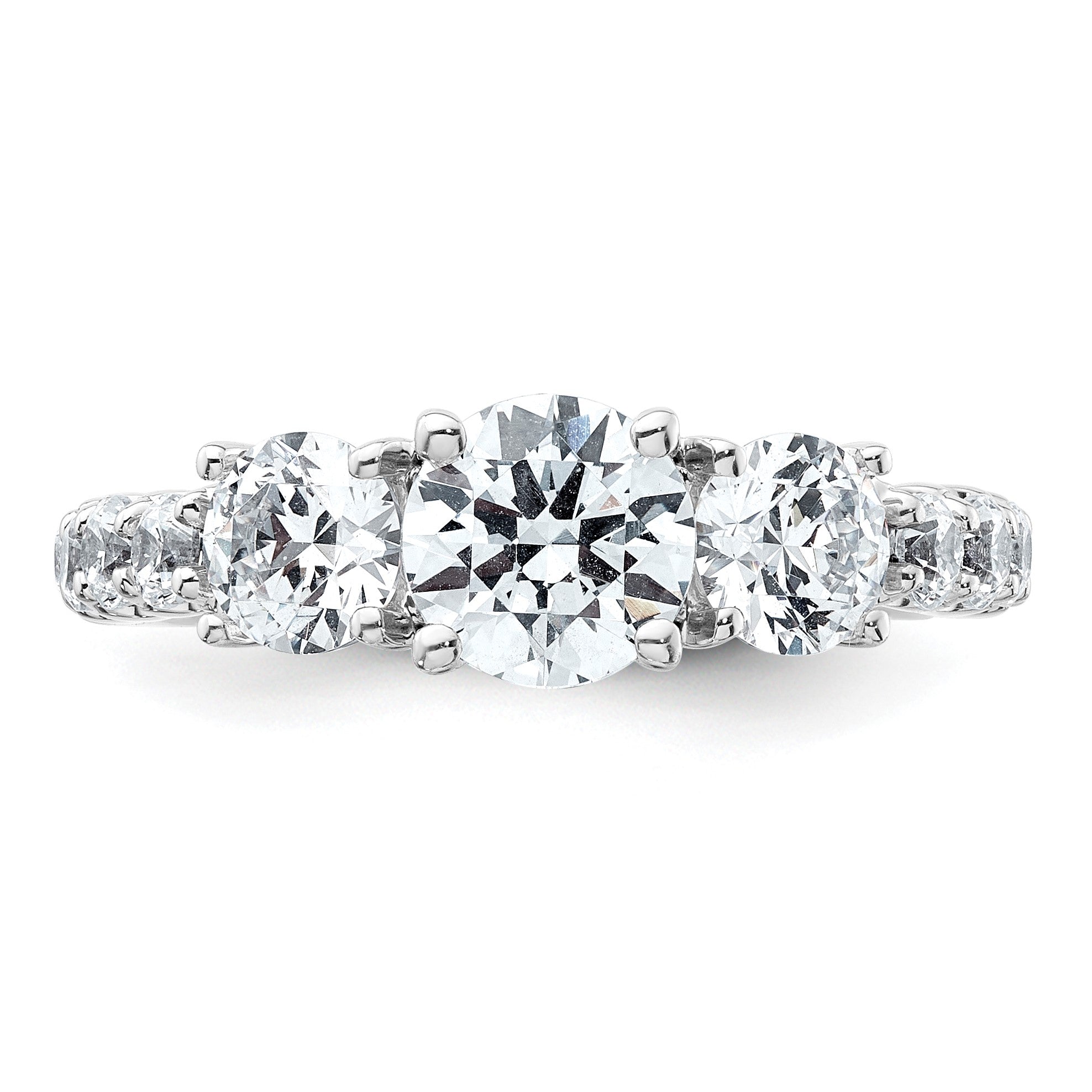 14K Weißgold Verlobungsring mit 2,5 ct. im Labor gezüchteten Diamanten, rund, VS/SI+ G+