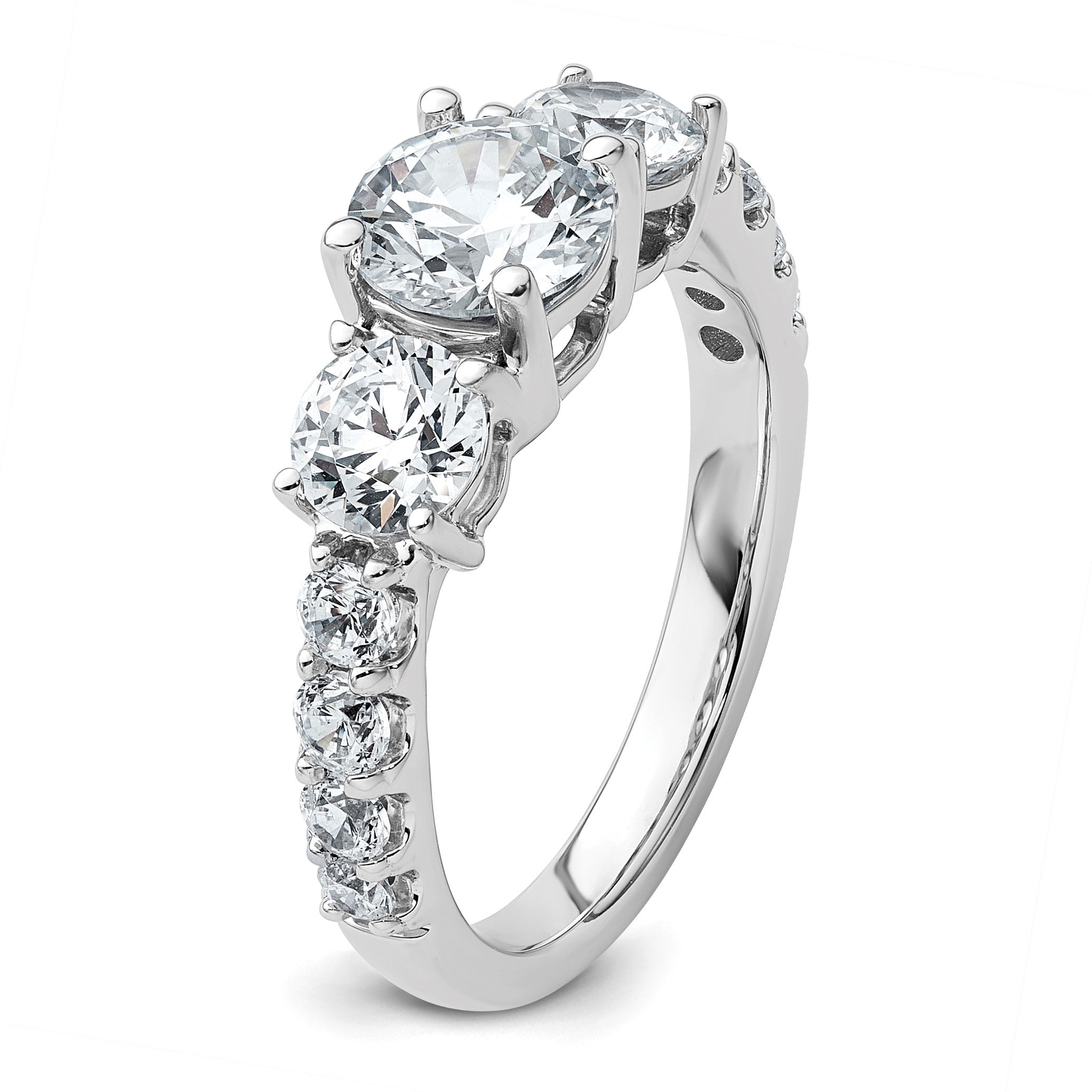 14K Weißgold Verlobungsring mit 2,5 ct. im Labor gezüchteten Diamanten, rund, VS/SI+ G+