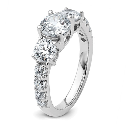 14K Weißgold Verlobungsring mit 2,5 ct. im Labor gezüchteten Diamanten, rund, VS/SI+ G+