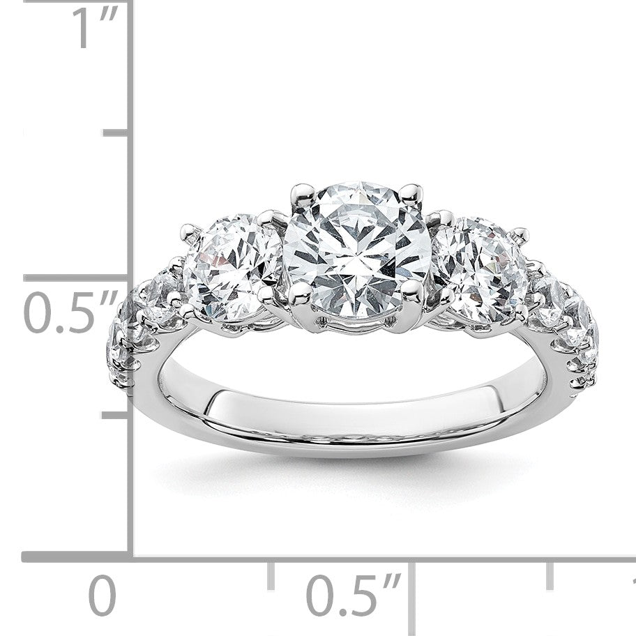 14K Weißgold Verlobungsring mit 2,5 ct. im Labor gezüchteten Diamanten, rund, VS/SI+ G+