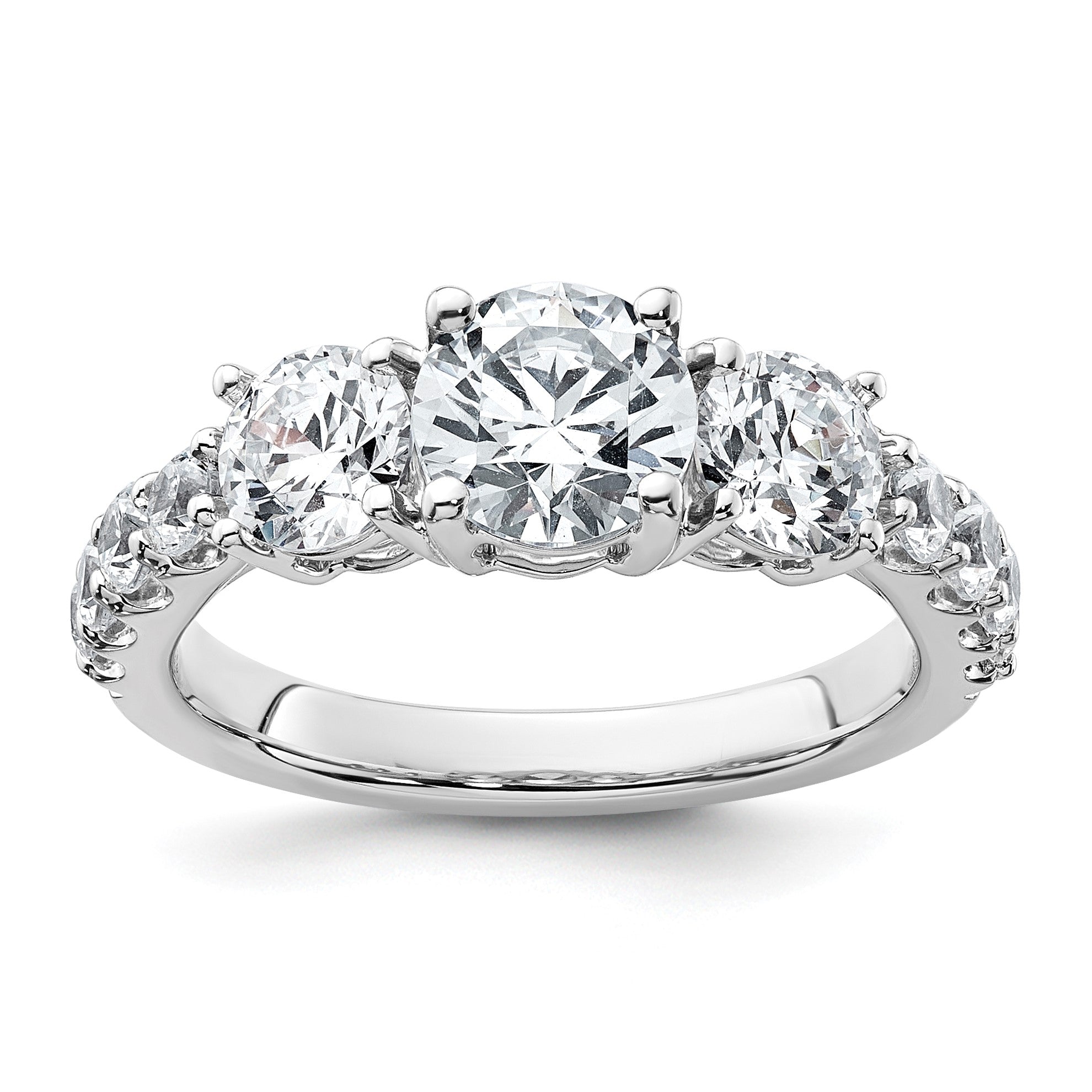 14K Weißgold Verlobungsring mit 2,5 ct. im Labor gezüchteten Diamanten, rund, VS/SI+ G+