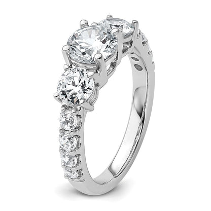 14K Weißgold Verlobungsring mit 2,5 ct. im Labor gezüchteten Diamanten, rund, VS/SI+ G+