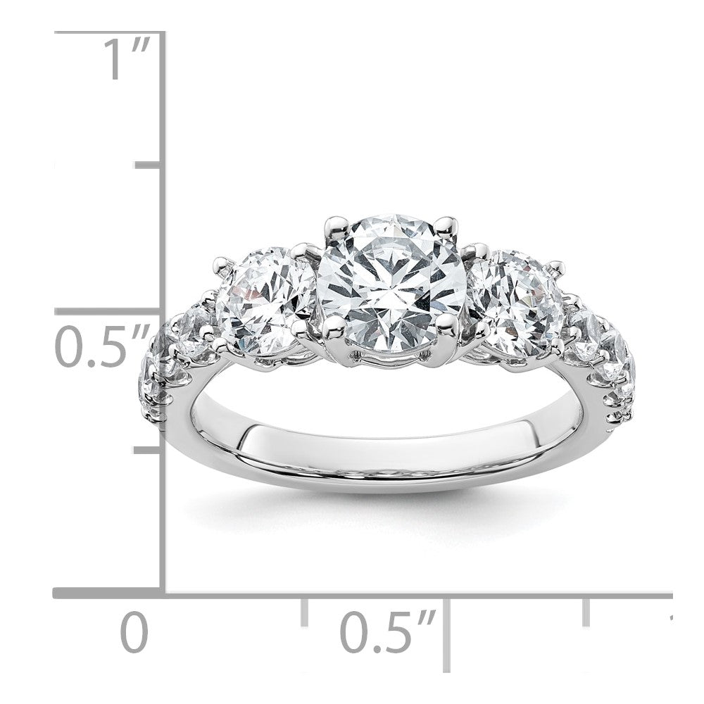 14K Weißgold Verlobungsring mit 2,5 ct. im Labor gezüchteten Diamanten, rund, VS/SI+ G+