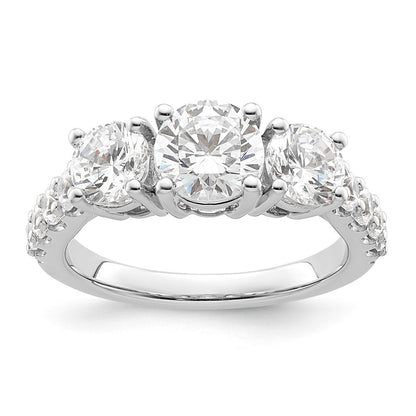 14K Weißgold Verlobungsring mit 2,5 ct. im Labor gezüchteten Diamanten, rund, VS/SI+ G+