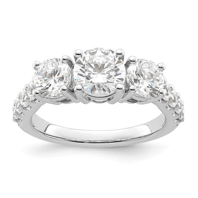 14K Weißgold Verlobungsring mit 2,5 ct. im Labor gezüchteten Diamanten, rund, VS/SI+ G+