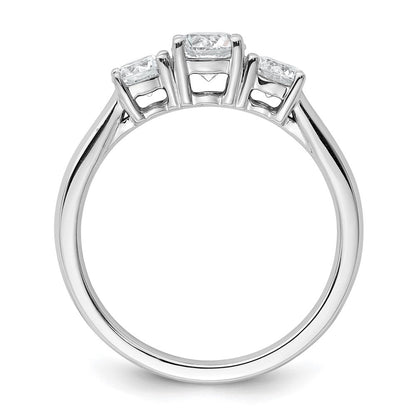 14K Weißgold Verlobungsring mit 1 ct. Labor-gezüchteten Diamanten VS/SI+ G+, Drei-Steine, komplett