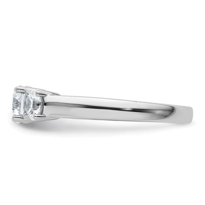14K Weißgold Verlobungsring mit 1 ct. Labor-gezüchteten Diamanten VS/SI+ G+, Drei-Steine, komplett