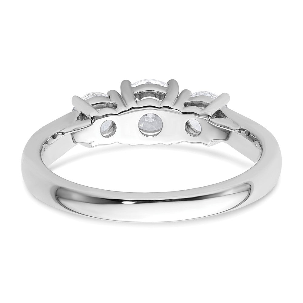 14K Weißgold Verlobungsring mit 1 ct. zertifiziertem im Labor gezüchtetem Diamant VS/SI+ G+ in Drei-Steine-Fassung