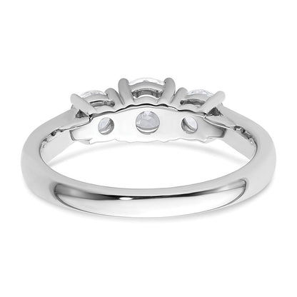 14K Weißgold Verlobungsring mit 1 ct. Labor-gezüchteten Diamanten VS/SI+ G+, Drei-Steine, komplett