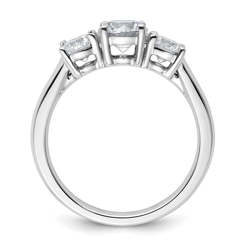 14K Weißgold Verlobungsring mit 1,5 ct. zertifizierten, im Labor gezüchteten Diamanten VS/SI+ G+ im Drei-Steine-Design