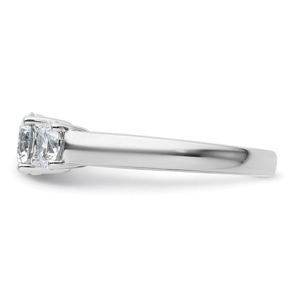 14K Weißgold Verlobungsring mit 1,5 ct. zertifizierten, im Labor gezüchteten Diamanten VS/SI+ G+ im Drei-Steine-Design