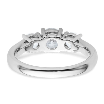 14K Weißgold Verlobungsring mit 1,5 ct. zertifizierten, im Labor gezüchteten Diamanten VS/SI+ G+ im Drei-Steine-Design