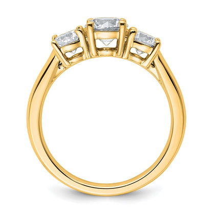 14K Gelbgold Dreistein-Verlobungsring mit 1,5 ct. Labordiamanten, VS/SI+ G+