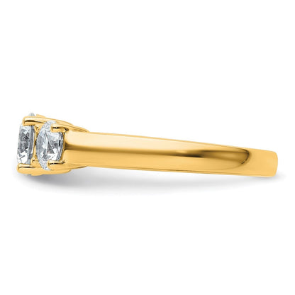 14K Gelbgold Dreistein-Verlobungsring mit 1,5 ct. Labordiamanten, VS/SI+ G+