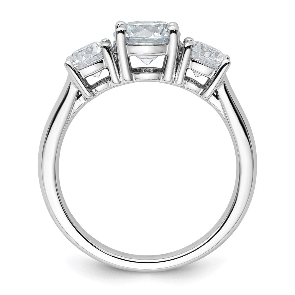 14K Weißgold Verlobungsring mit 2 ct. Labor gezüchteten Diamanten, VS/SI+ G+, Drei-Steine