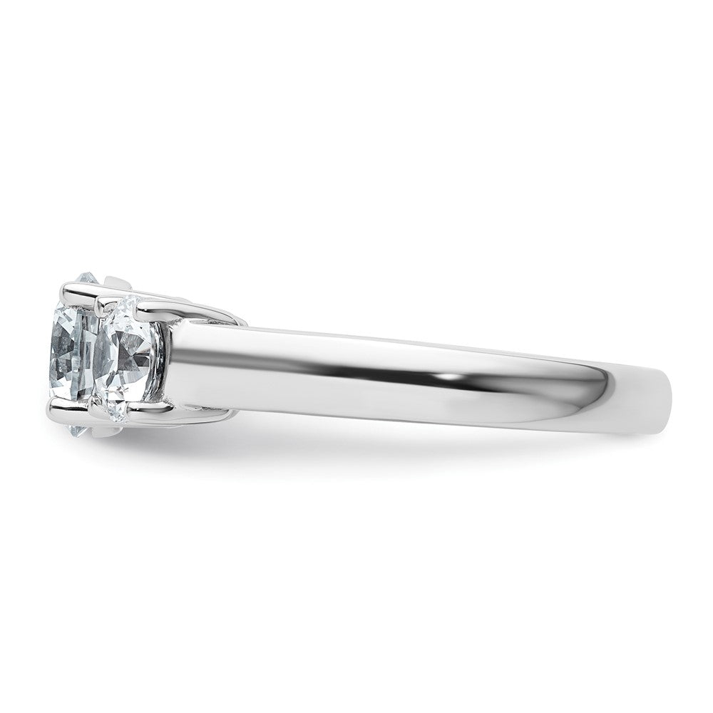 14K Weißgold Verlobungsring mit 2 ct. zertifizierten, im Labor gezüchteten Diamanten VS/SI+ G+, Drei-Stein-Fassung, komplett