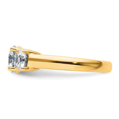14K Gelbgold 2 ct. zertifizierter Labor-Diamant VS/SI+ G+ Drei-Steine-Verlobungsring