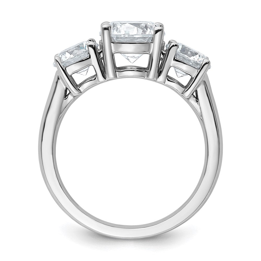 14K Weißgold Verlobungsring mit 3 ct. im Labor gezüchteten Diamanten VS/SI+ G+, Drei-Steine