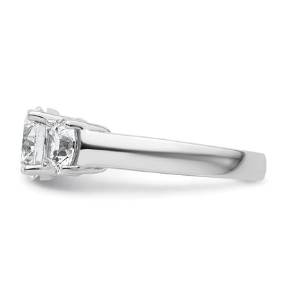 14K Weißgold Verlobungsring mit 3 ct. im Labor gezüchteten Diamanten VS/SI+ G+, Drei-Steine