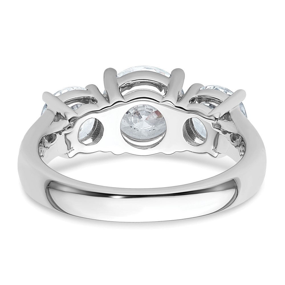 14K Weißgold Verlobungsring mit 3 ct. im Labor gezüchteten Diamanten VS/SI+ G+, Drei-Steine