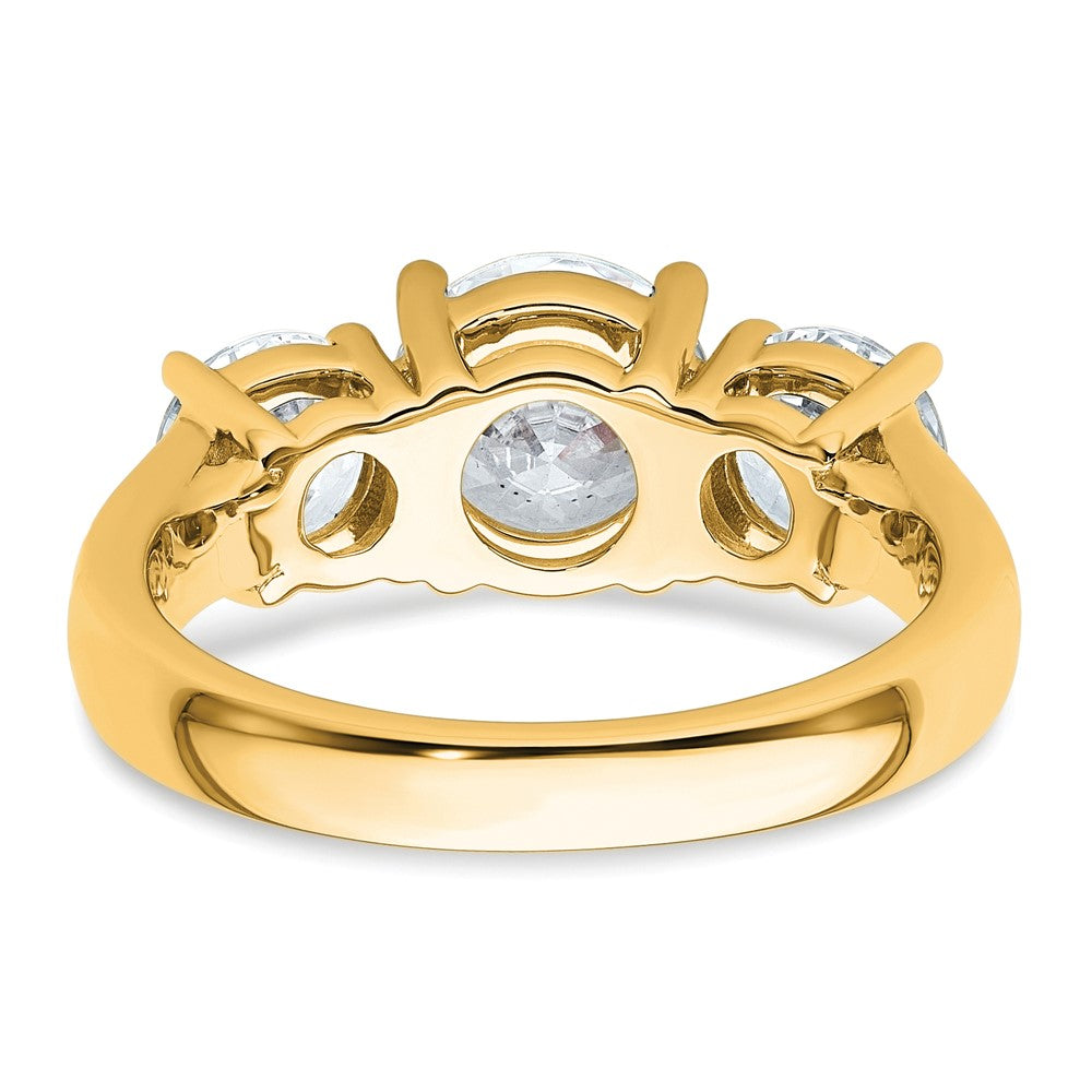 14K Gelbgold 3 ct. Zertifizierter Labor Gewachsener Diamant VS/SI+ G+ Dreistein-Verlobungsring