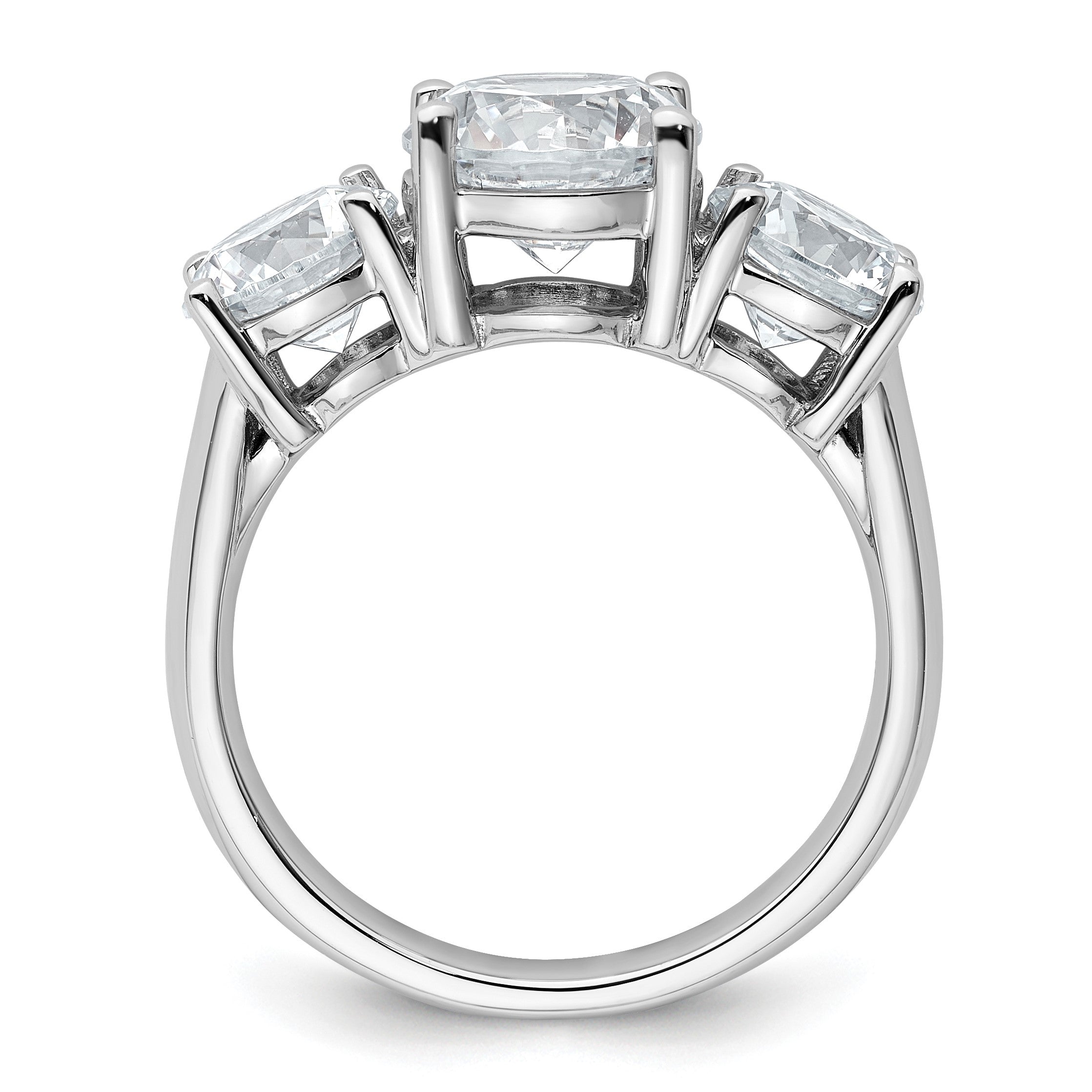 14K Weißgold Verlobungsring mit 4 ct. im Labor gezüchteten Diamanten VS/SI+ G+ in Drei-Stein-Fassung