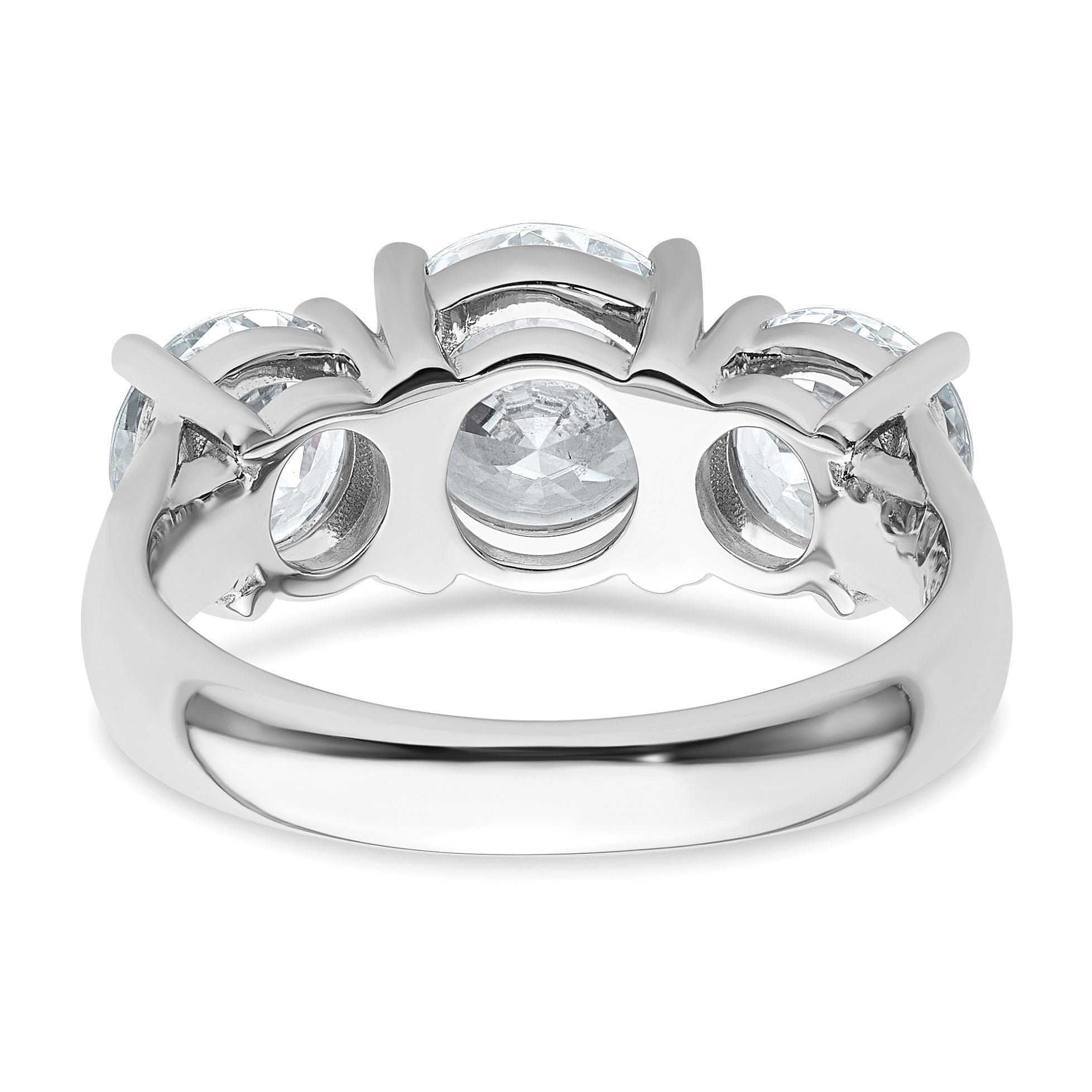 14K Weißgold Verlobungsring mit 4 ct. im Labor gezüchteten Diamanten VS/SI+ G+ in Drei-Stein-Fassung