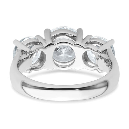 14K Weißgold Verlobungsring mit 4 ct. im Labor gezüchteten Diamanten VS/SI+ G+ in Drei-Stein-Fassung