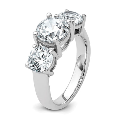 14K Weißgold Verlobungsring mit 4 ct. im Labor gezüchteten Diamanten VS/SI+ G+ in Drei-Stein-Fassung