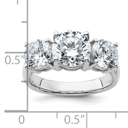 14K Weißgold Verlobungsring mit 4 ct. im Labor gezüchteten Diamanten VS/SI+ G+ in Drei-Stein-Fassung