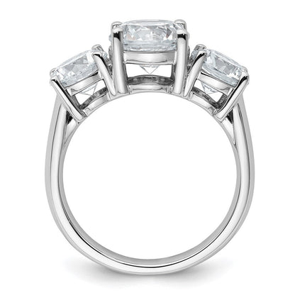 14K Weißgold Verlobungsring mit 4 ct. im Labor gezüchteten Diamanten VS/SI+ G+ in Drei-Stein-Fassung
