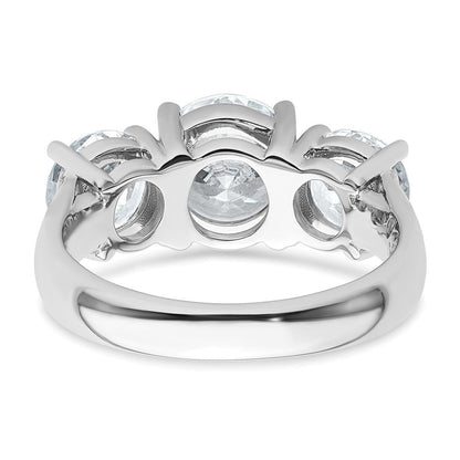 14K Weißgold Verlobungsring mit 4 ct. im Labor gezüchteten Diamanten VS/SI+ G+ in Drei-Stein-Fassung