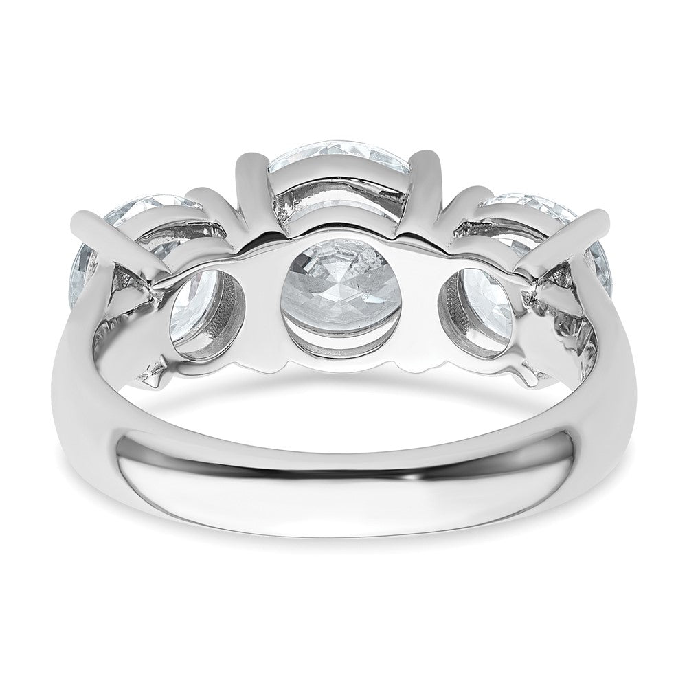 14K Weißgold Verlobungsring mit 4 ct. zertifizierten, im Labor gezüchteten Diamanten VS/SI+ G+, Drei-Stein-Fassung