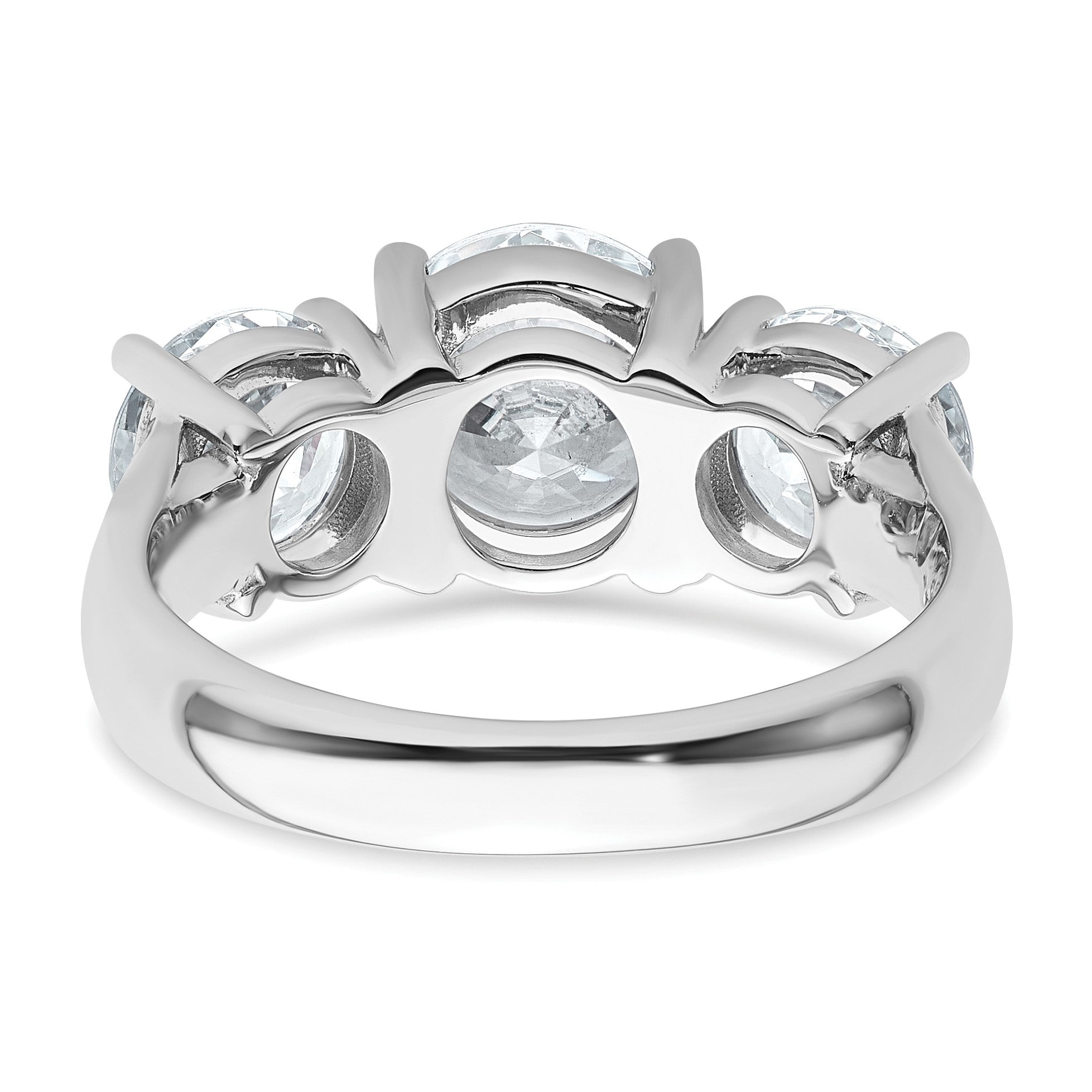 14K Weißgold Verlobungsring mit 4 ct. zertifizierten, im Labor gezüchteten Diamanten VS/SI+ G+, Drei-Stein-Fassung