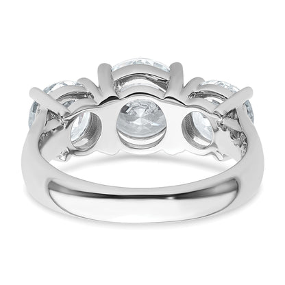 14K Weißgold Verlobungsring mit 4 ct. zertifizierten, im Labor gezüchteten Diamanten VS/SI+ G+, Drei-Stein-Fassung