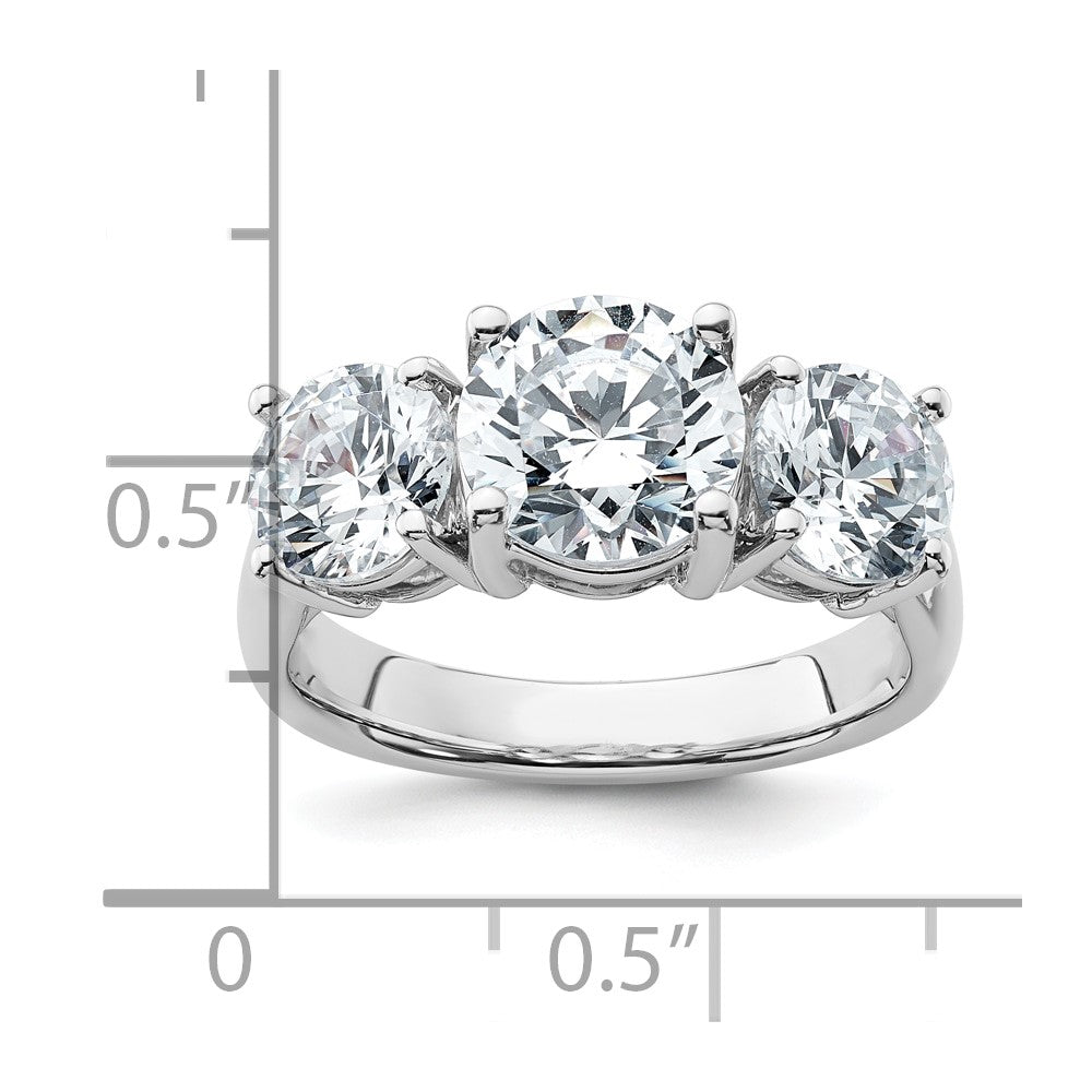 14K Weißgold Verlobungsring mit 4 ct. im Labor gezüchteten Diamanten VS/SI+ G+ in Drei-Stein-Fassung